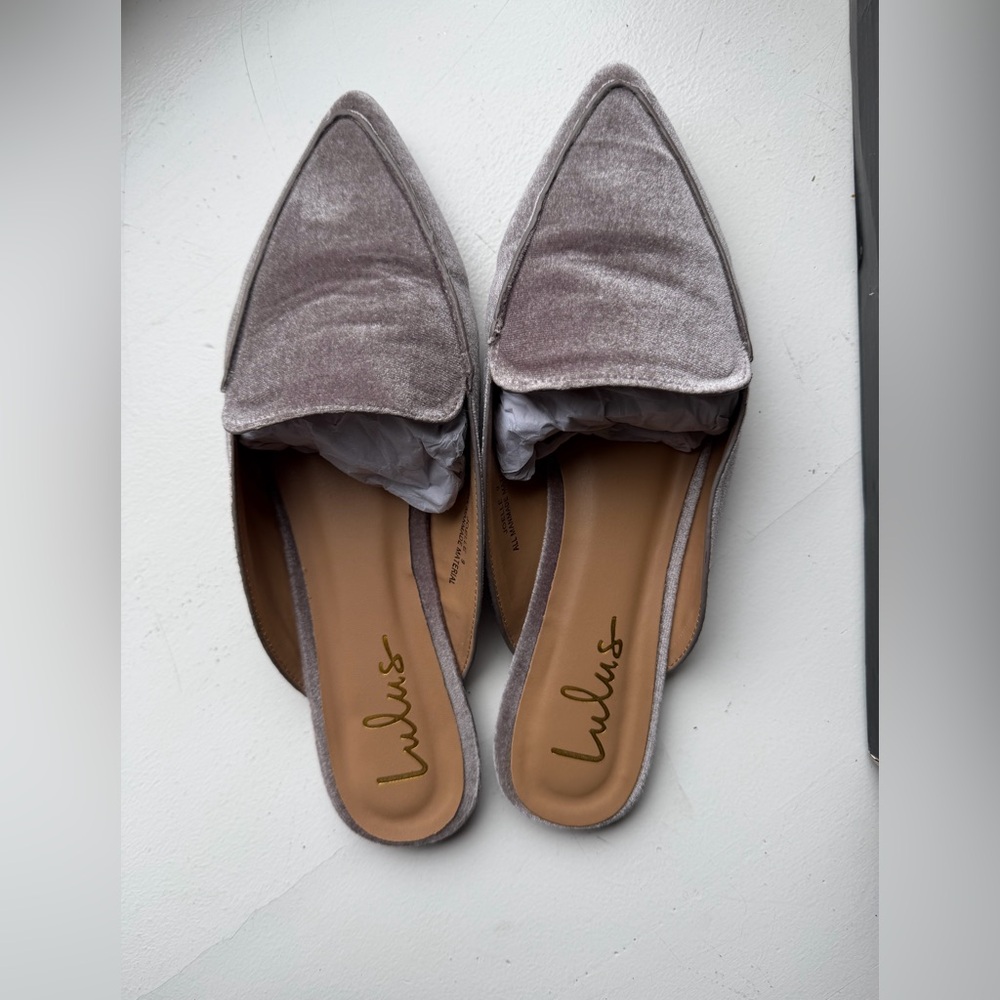 Lulu's Dusty Rose Velvet Pointed Toe Mules